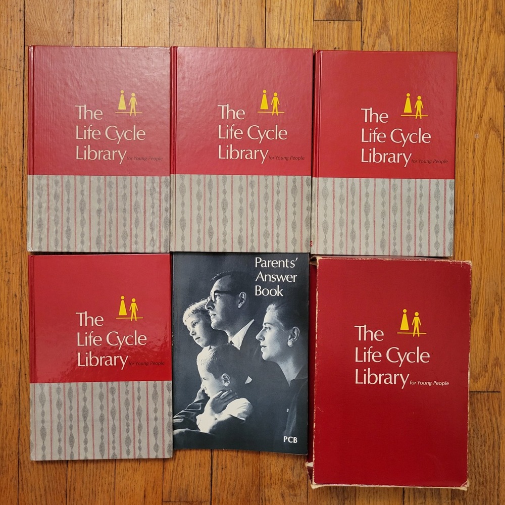 Parent and Child Books Life Cycle Library Red Vintage 1978‎ Box Set Homeschool